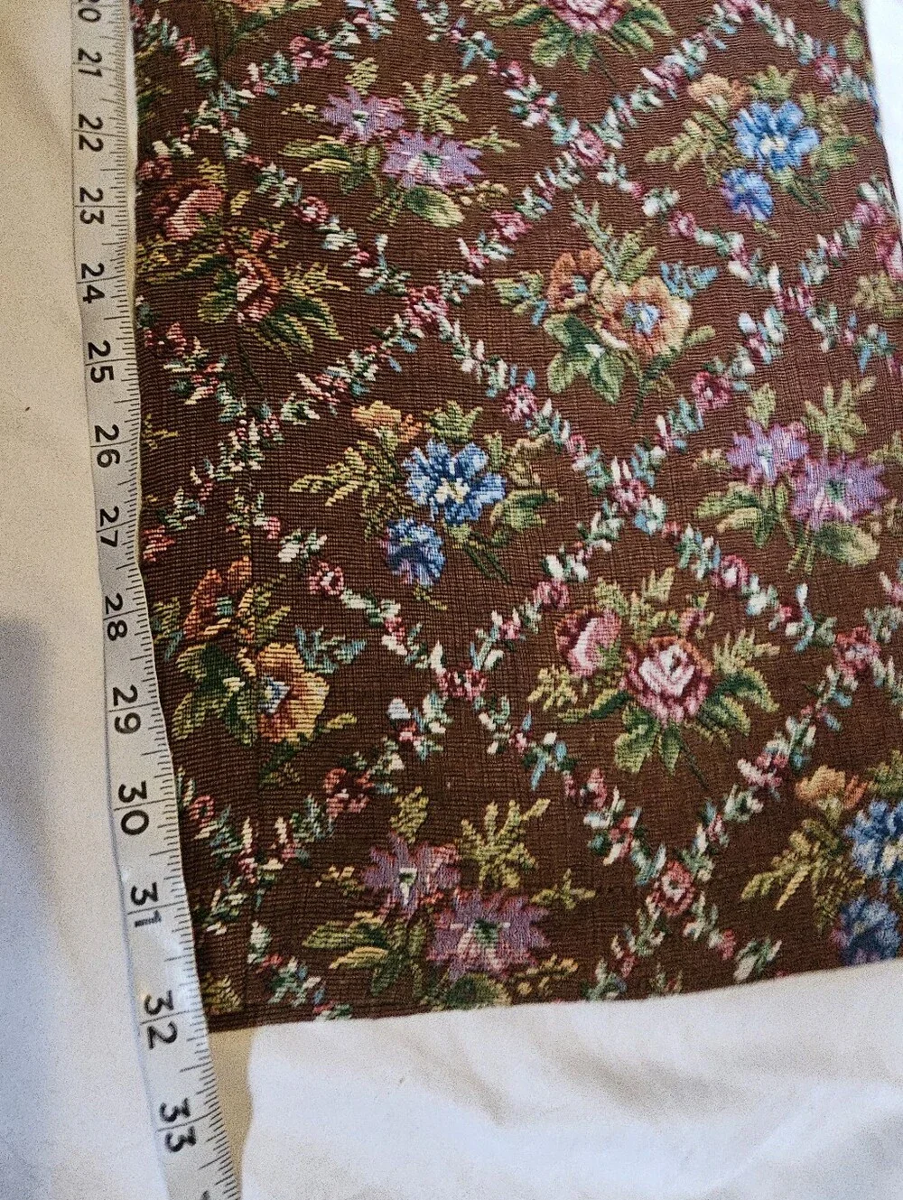 boohooMAN Men’s Floral Tapestry Trousers Chocolate Brown Size 34 NWT